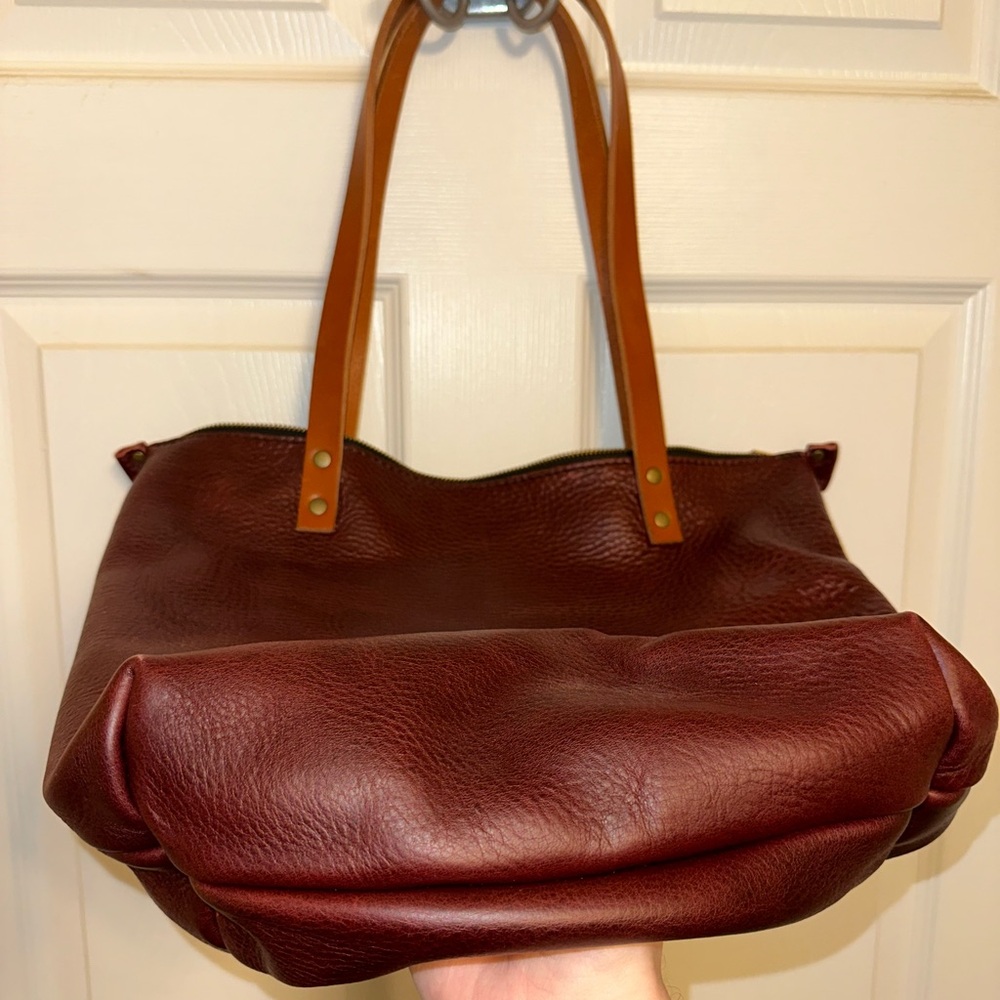 Portland Leather Goods Medium tote with tan handles - Picture 3 of 4